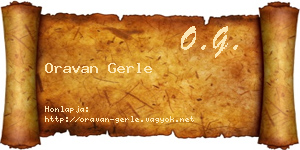 Oravan Gerle névjegykártya
